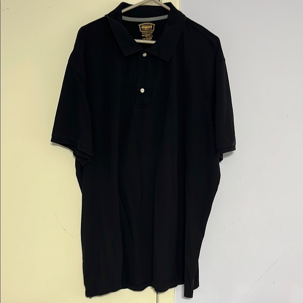 Foundry Black short sleeve 3xlt polo shirt mens